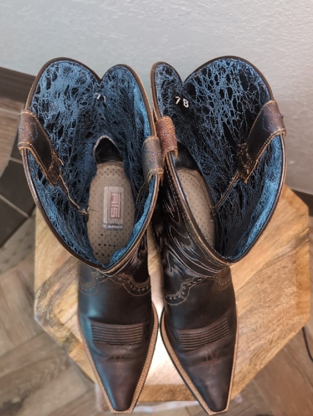 Ariat Heritage X-Toe Dark Brown Leather Western Cowgirl Boots - Picture 10 of 14